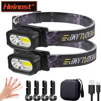 Mini Portable LED Sensor Headlamp Built-in Battery Type-C Rechargeable Waterproof Headlight Outdoor Camping Fishing Head Lamp