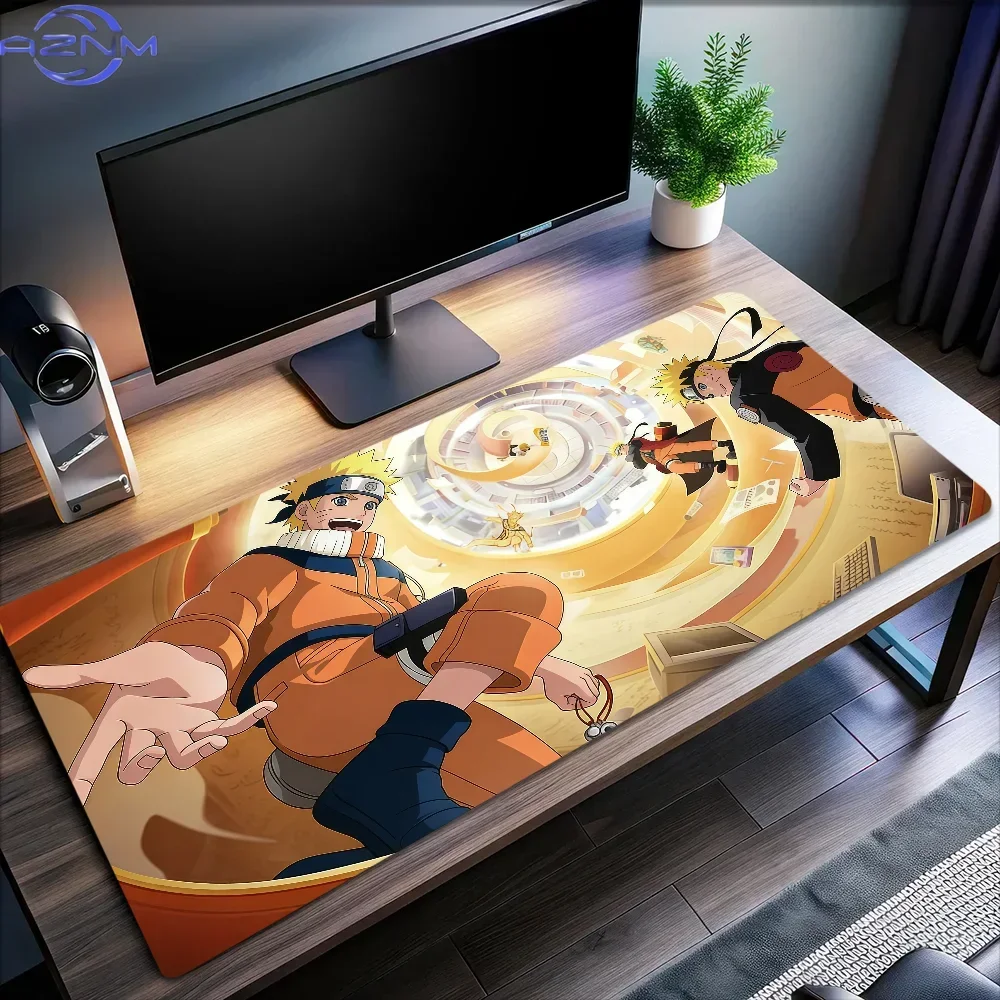 NARUTO Uzumaki Gaming Mouse Pad, Large Thickened Non-slip Lock Edge Cushion, Anime Office Student Writing Desk Mat