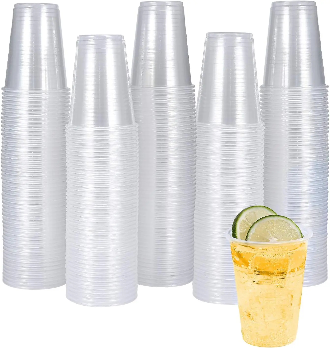 

7oz Plastic Cups 300 Pack， Disposable Clear Party Cups for Home, School, Office & Events | Small Transparent Tumblers f