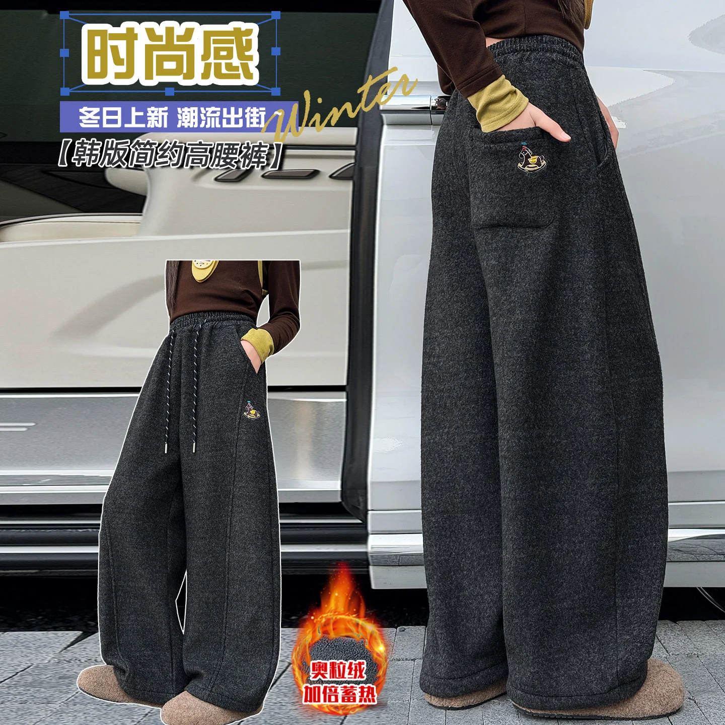 

New Items Girls Casual Pants Korean High Street Hip-hop Style Children's Sports Pants Autumn High Quality Kids Clothes 4-14YearY