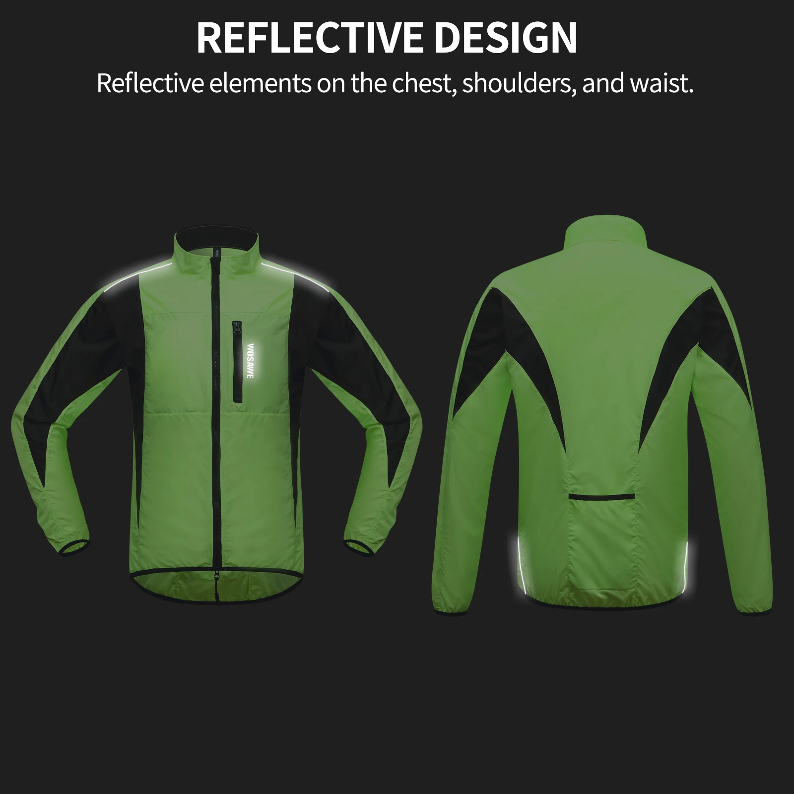 WOLFBIKE Radfahren Jacke Frühling Männer Windjacke Wasser Abweisend Reflektierende MTB Bike Langarm Windschutzscheibe Mantel Fahrrad Kleidung – Detail 14