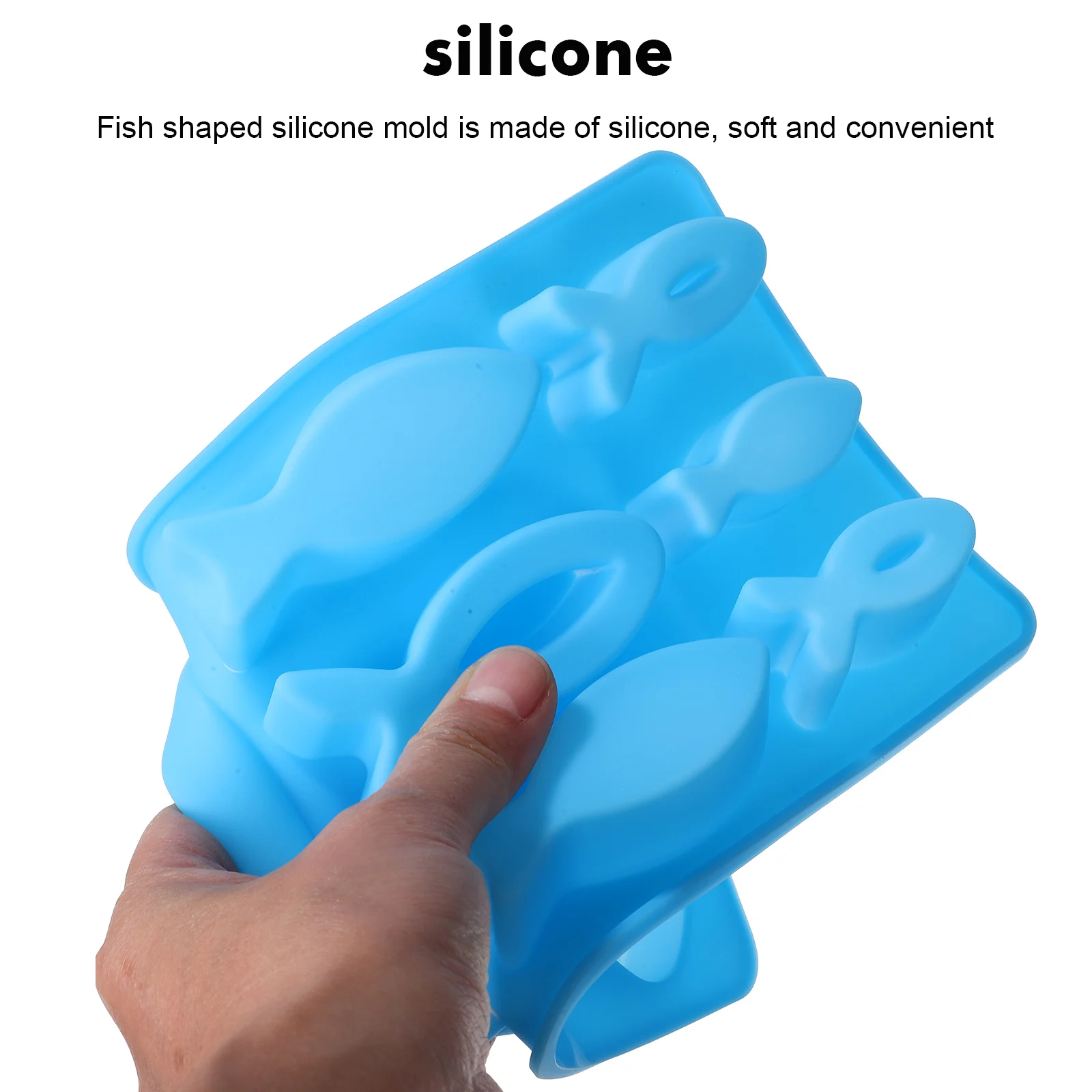 

2 Pcs Blue Silicone Soap Mold Fish Shaped Chocolate Cake Ice Cube Jelly Pudding Pastry Baking Molds Grade
