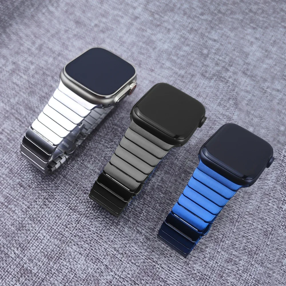 Для Apple Watch Band 8 9 10 46 мм 45 мм 41 мм iWatch Ultra 49 мм 6 SE 5 4 44 мм 40 мм ремешок из нержавеющей стали, браслет, аксессуары