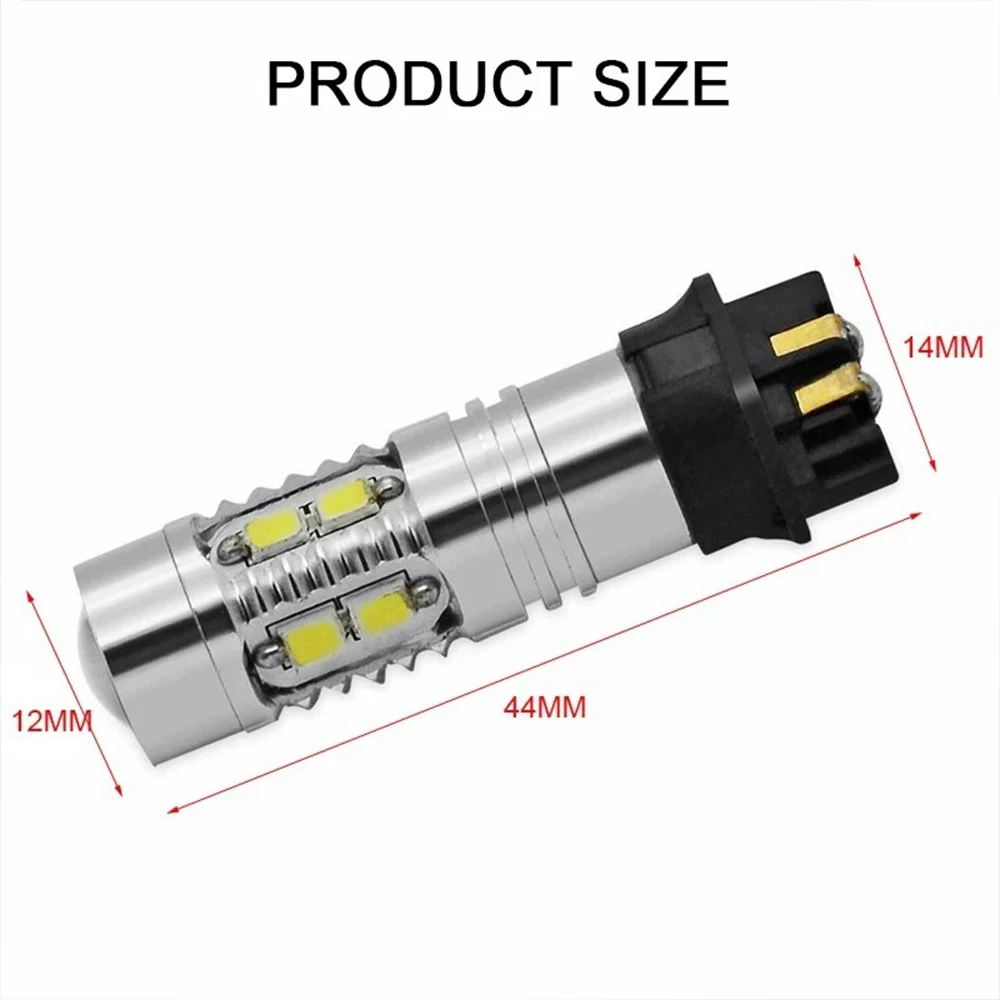 2Pcs PW24W PWY24W LED Bulbs 2835 LED Turn Signal Light DRL Daytime Lights DC 12V Universal Parking Light for Cars White CANBUS view 6