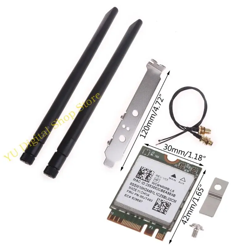 96BA 100Mbps WiFi Bluetooth互換4.0ワイヤレスPCI-EカードBCM94350Z 00JT493
