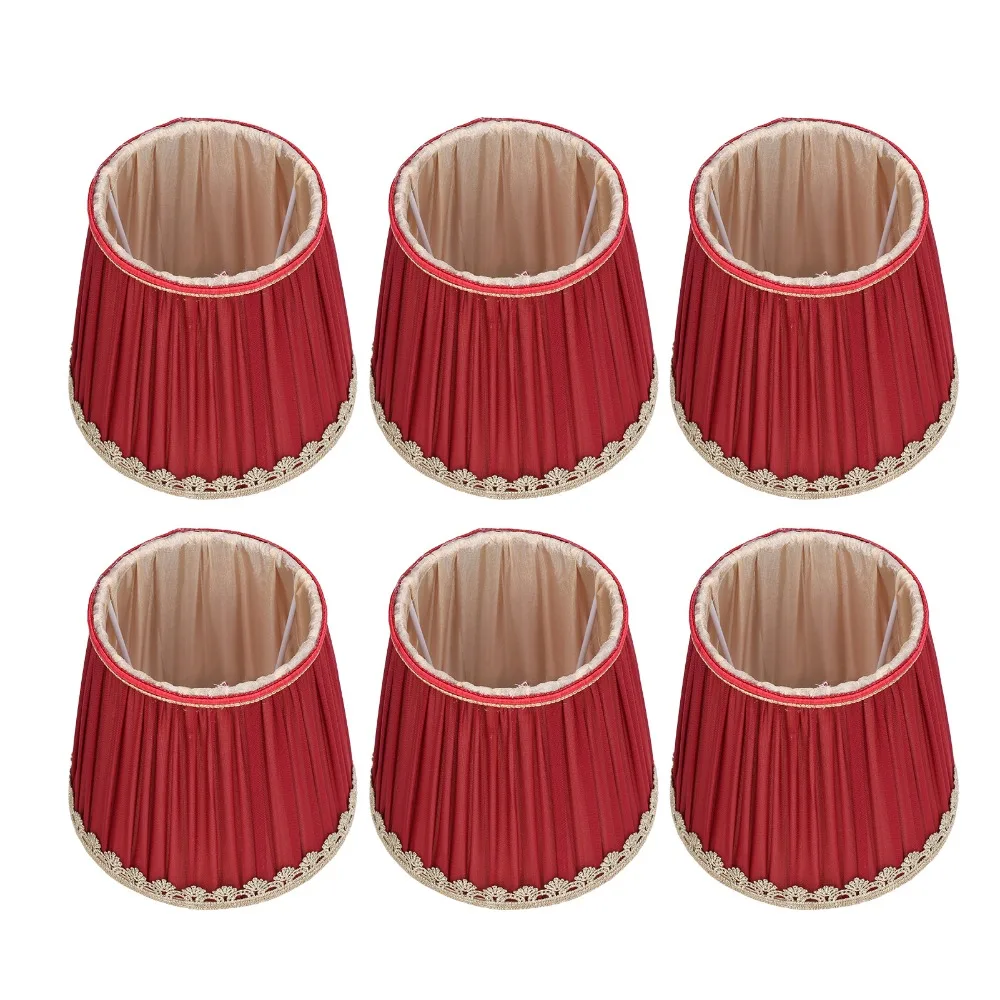 

6PCS Modern Fabric Lampshade Clip On Design 5.5 inch Height Chandelier Lamp Shades Lamp Cover Wall Lamp