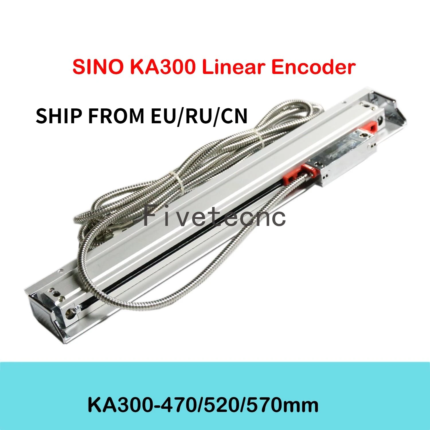 Sino Escala de Vidro Linear Ótica Ka300470 520 570 mm Curso Mícrons 1micron Ttl Codificador Linear do Sinal