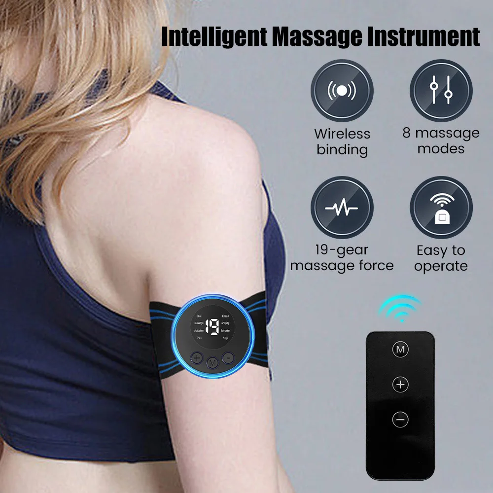 Portable Electric Neck Massage Pads EMS Micro‑Current Stimulator, Cervical Shoulder Massager Device for Relieve Neck Pressure