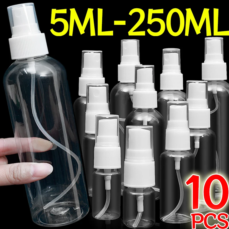 Flacone Spray trasparente flacone riutilizzabile in plastica flacone portatile per profumo da viaggio atomizzatore Spray idratante cosmetico