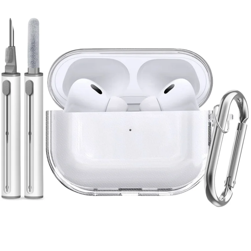 2025 für Airpods Pro 3 Secure Lock Kopfhörerhülle, stoßfeste Hartschale, vollständige Schutzhülle mit Reinigungsstift für AirPods Pro 3