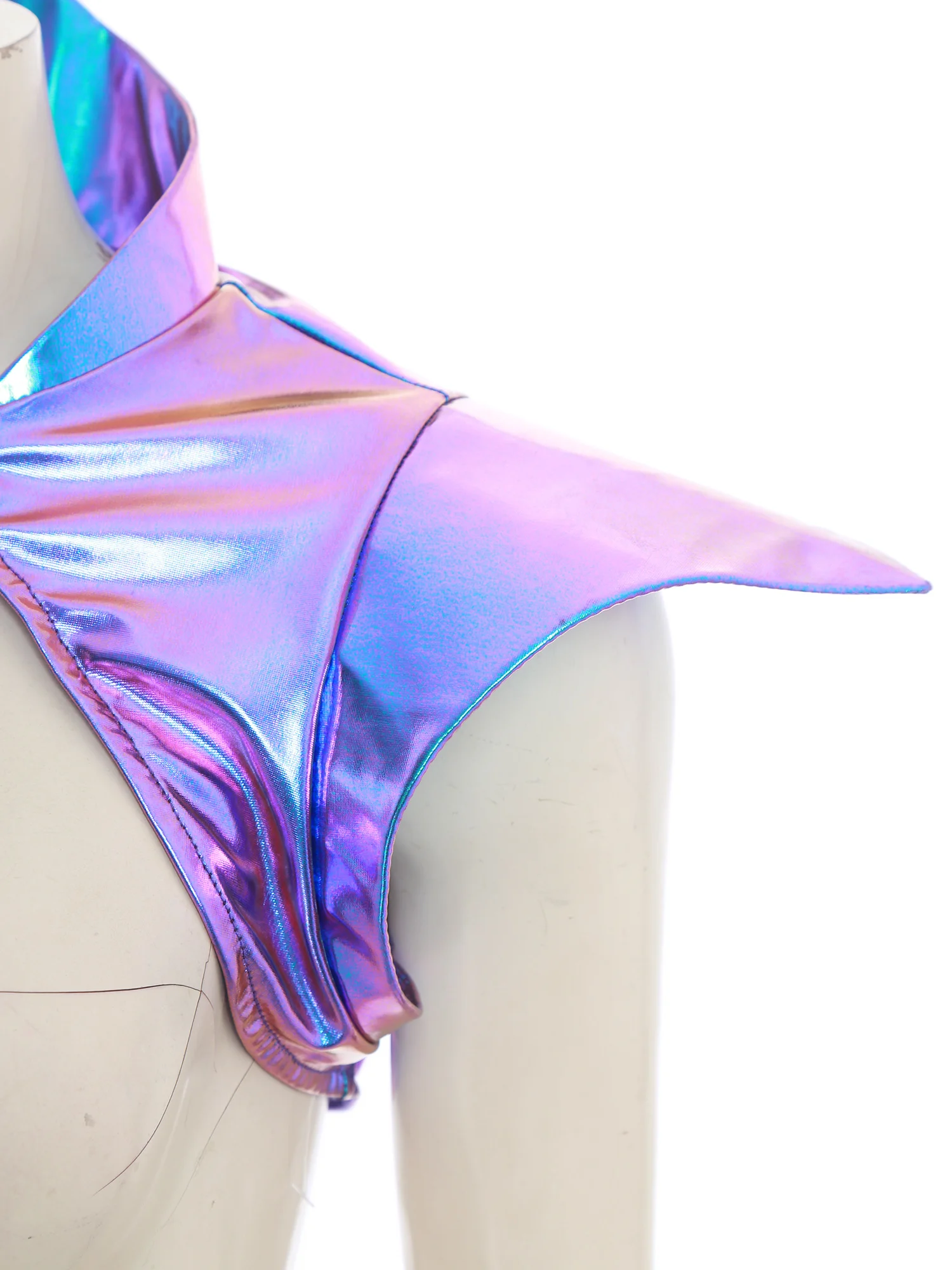 المرأة لامعة معدنية القوطية درع تتغاضى هالوين الغريبة روبوت رائد الفضاء تتغاضى المحاصيل الأعلى Steampunk القوطية الكتف الكتفية زي #5