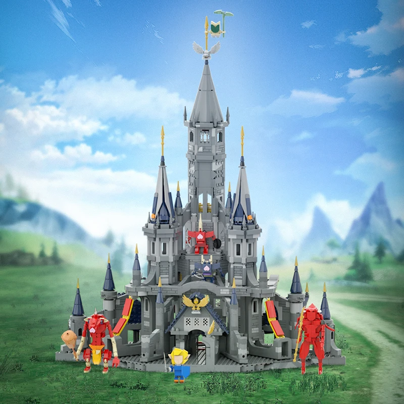 

MOC Game Hyrule Castle Fortress Набор строительных блоков для Zeldaed Средневековый дворец королевства Архитектурная идея DIY игрушки подарки для детей