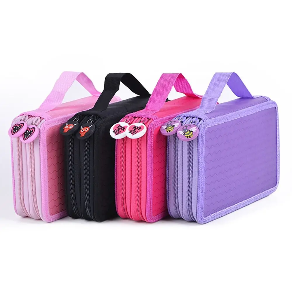 

High Quality Polyester Pencil Case Double-Layer Multi-function Pencil Pouch 32-Holes Portable Pen Bag