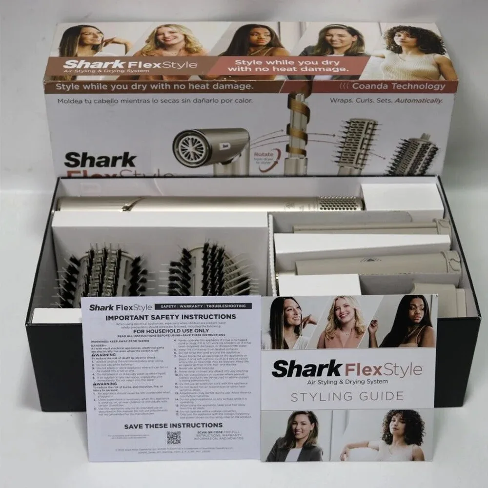 

Shark HD430 FlexStyle Фен и воздушный стайлер с отрицательными ионами, мощная щетка Airwrap и многофункциональный стиль с бигуди с автоматической оберткой