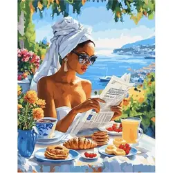 SDOYUNO Holiday Women Painting By Numbers For Adults DIY Kits HandPainted Oil Picture On Canvas Coloring By Number With Frame