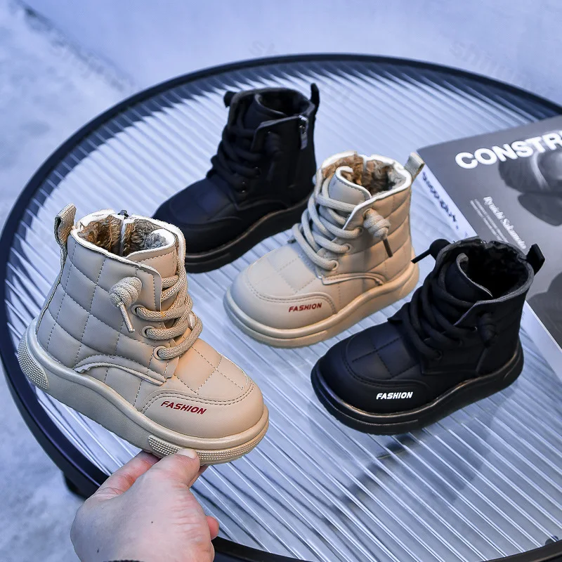 Kids Short Snow Boots Toddler 2025 Autumn Winter Fashion Ankle Boots Boys Girls Cotton Shoes Children Soft Non-slip Short Boot