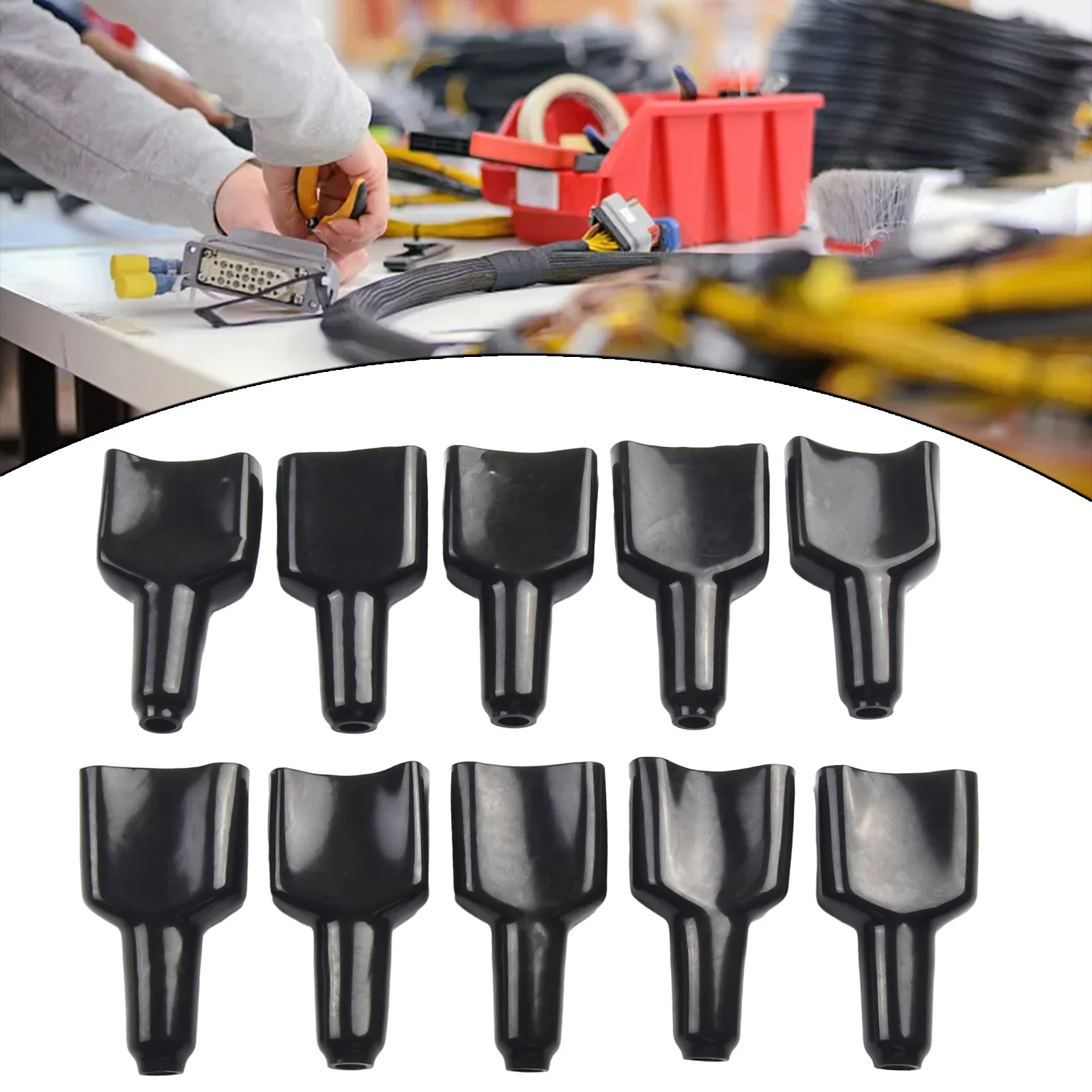 Pack of 10 Black Dustproof Sheaths for 50A For Anderson Connectors Suitable for Refrigerators and Battery Boxes