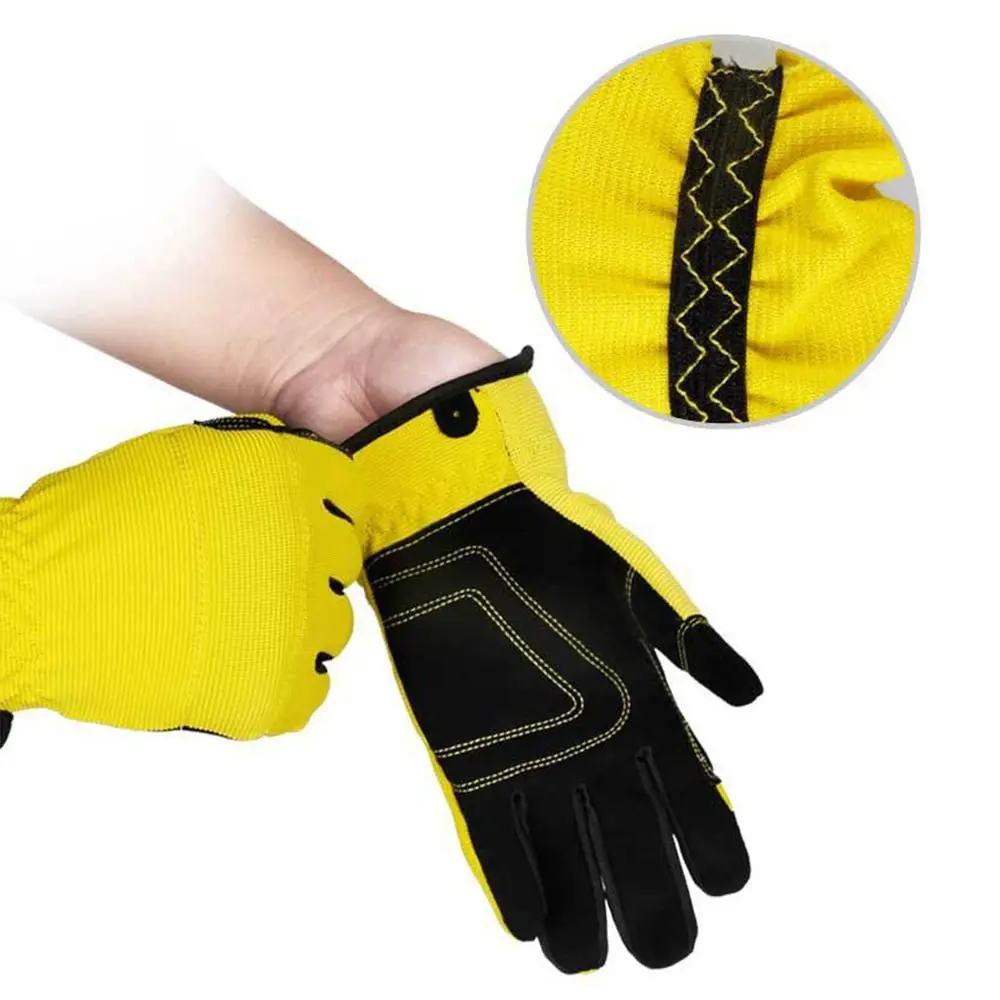 Yellow Grey Working Gloves Soft Breathable Touch Screen Gloves Non-slip Wear Resistant Gardening Glove Outdoor Work Supplies