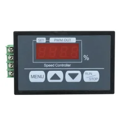 DC6-60V DC PWM Motor Speed Regulator Power Controller LED Digital Display Slow Start/Stop Revolving Speed Time Regulator