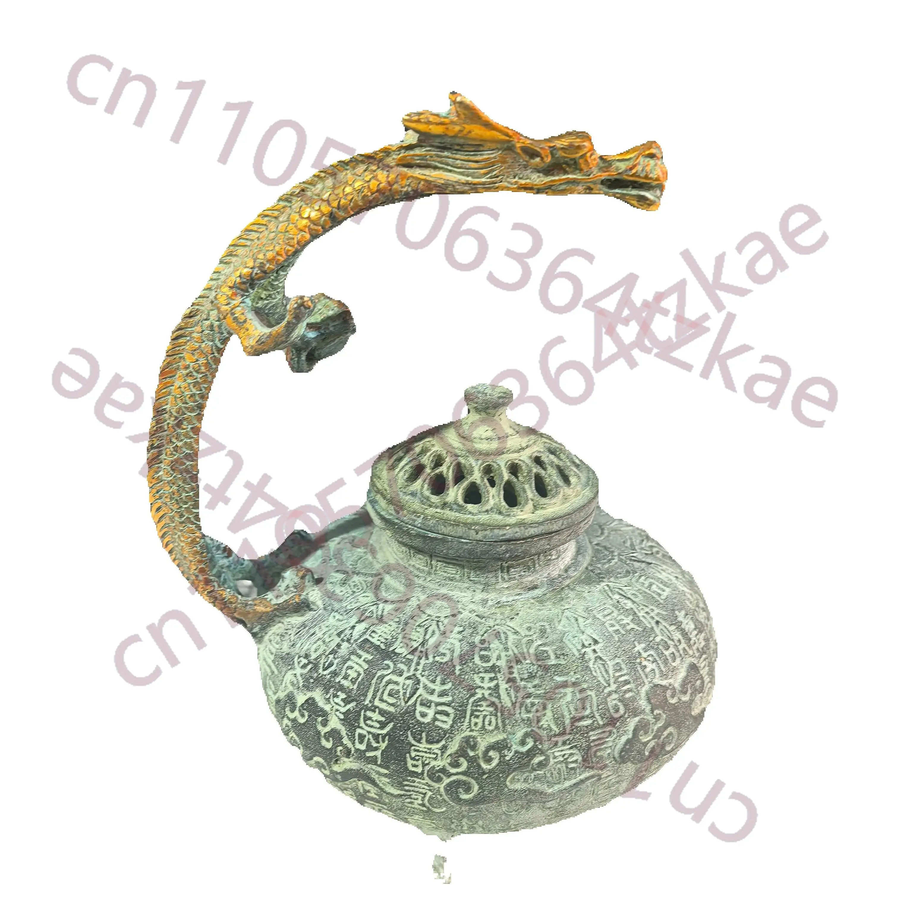 

Chinese Folk Collection Baishou Dragon Incense Stove Pure Copper Stove Bronze Ornament