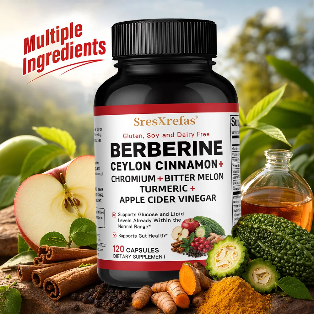 Berberine Ceylon Cinnamon Chromium Turmeric Apple Cider Vinegar Bitter Melon Supplement | Supports Healthy Levels Already
