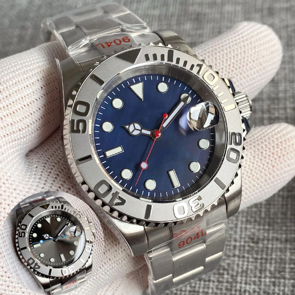 

Tandorio 20ATM Diver NH35 Механические наручные часы Мужские 40 мм Синий/Серый Дата Циклоп 120 щелчков Безель Сапфировое стекло Стальной браслет