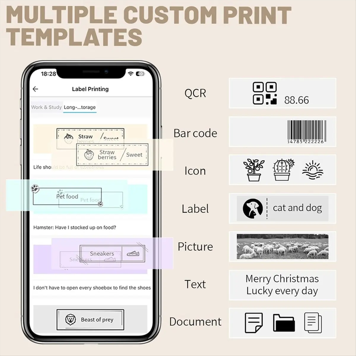 

Беззаботный портативный Bluetooth термобесчернильный принтер для изготовления этикеток Мини-принтер для наклеек