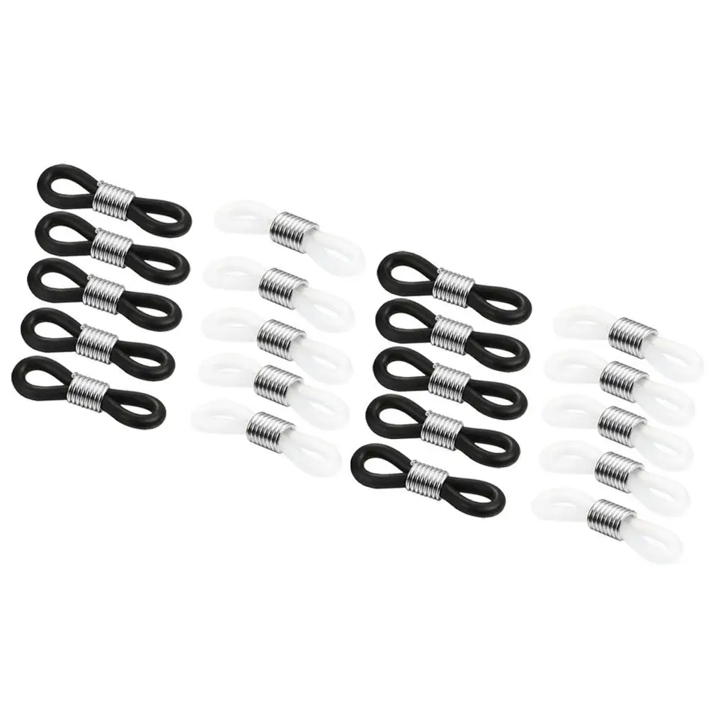 Adjustable Rubber Metal Ends for Eyeglass Chain Jewelry Connectors 20pcs Holder for Bead Glasses Chain
