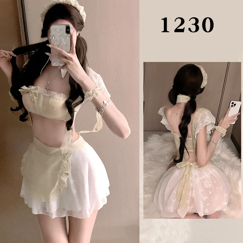 

Сексуальная униформа горничной, косплей, чистое желание, свежий комплект нижнего белья Лолиты, милый комплект нижнего белья горничной