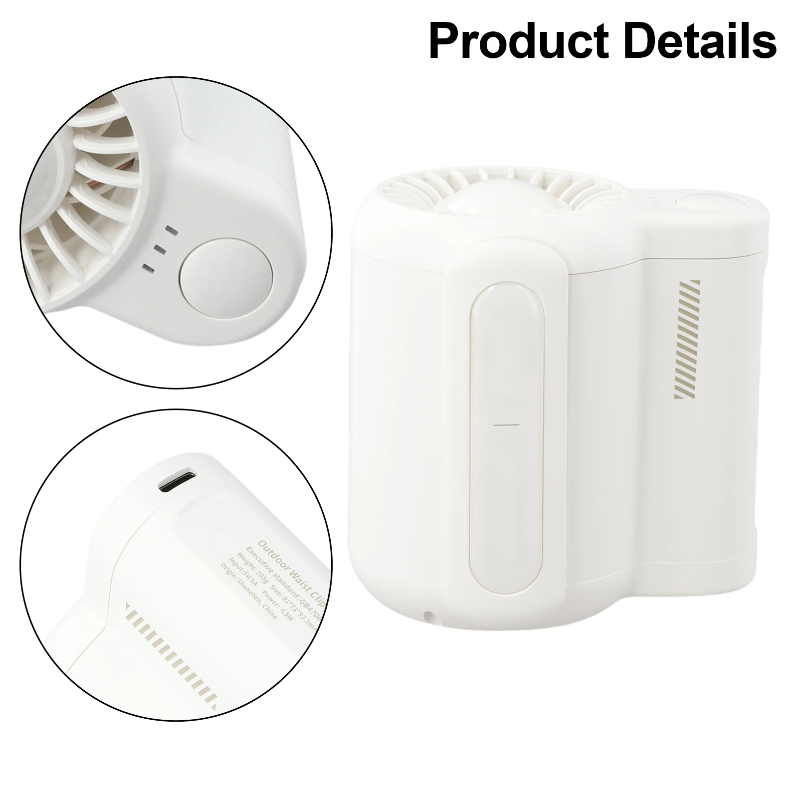 Comfortable Wear for fan Cooling for fan 3 Cooling 91*73*92.5mm Bladeless for fan Compact Design Flexible Positioning