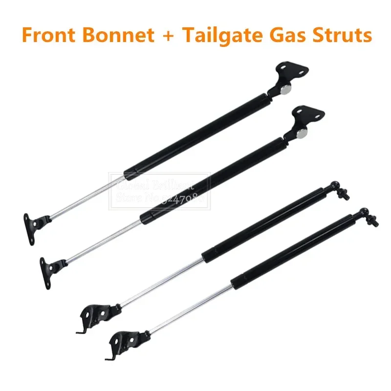 

2Pair Car Front Bonnet Gas Struts+Pair Tailgate Gas Struts Lift Support Bar Steel For Toyota Land Cruiser 80 Series 1990-1997