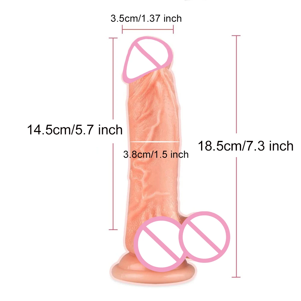 Realistic Dildo Sex Toys for Women 7.3 Inch Body Safe Material G spot Adult Lifelike Dildo with Suction Cup Penis for Men Anal