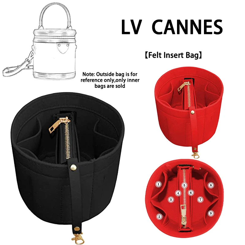 CloToner-Sac de Rangement en Feutre, Poche Intérieure pour LV Cannes, Intervalles E27