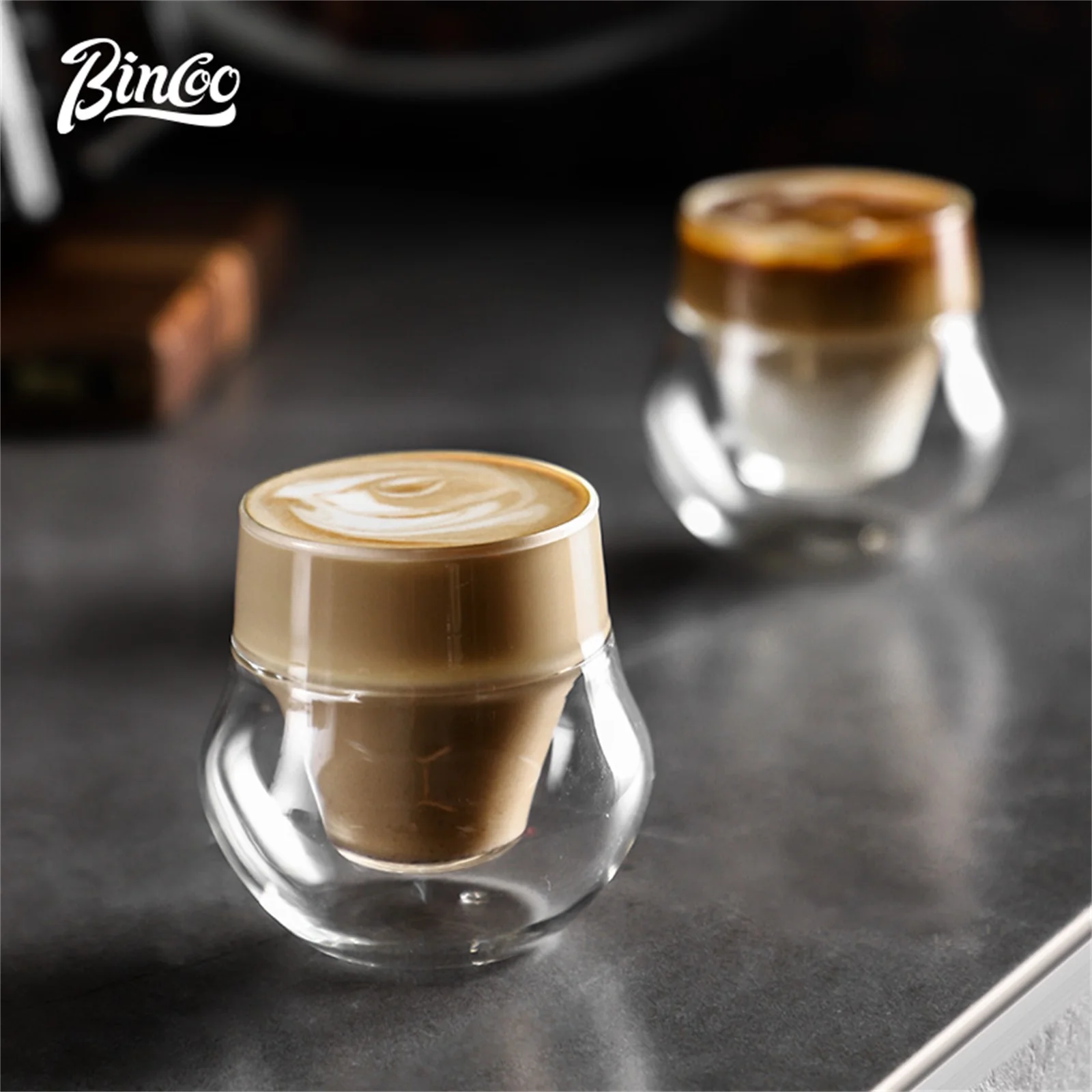 Taza de Degustación de Café Aislada Bincoo de 110 ml, Vidrio de Doble Pared que Mejora la Experiencia de Sabor al Conservar el Calor y el Aroma