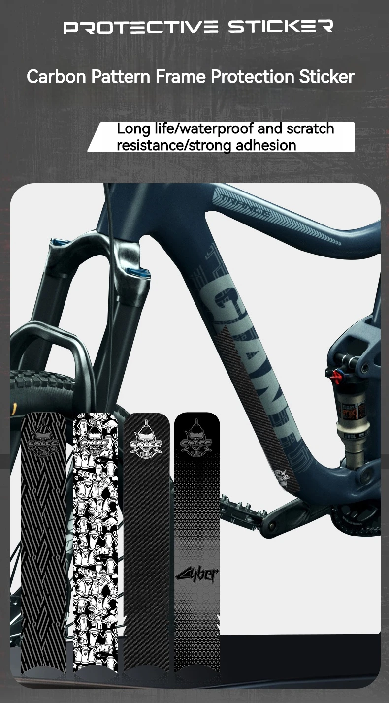 ENLEE Fahrradrahmen-Schutzaufkleber, MTB, Road Uard-Abdeckung, abnehmbares Fahrrad-Unterrohr, kratzfester Aufkleber, Bandschutz, Radfahren – Detail 1