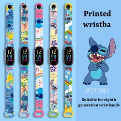 Disney Stitch Watch Bands for Xiaomi 8 Anime Cartoon Fashion Printed Watchband Boys Girls Watch Replacement Strap Kids Gifts