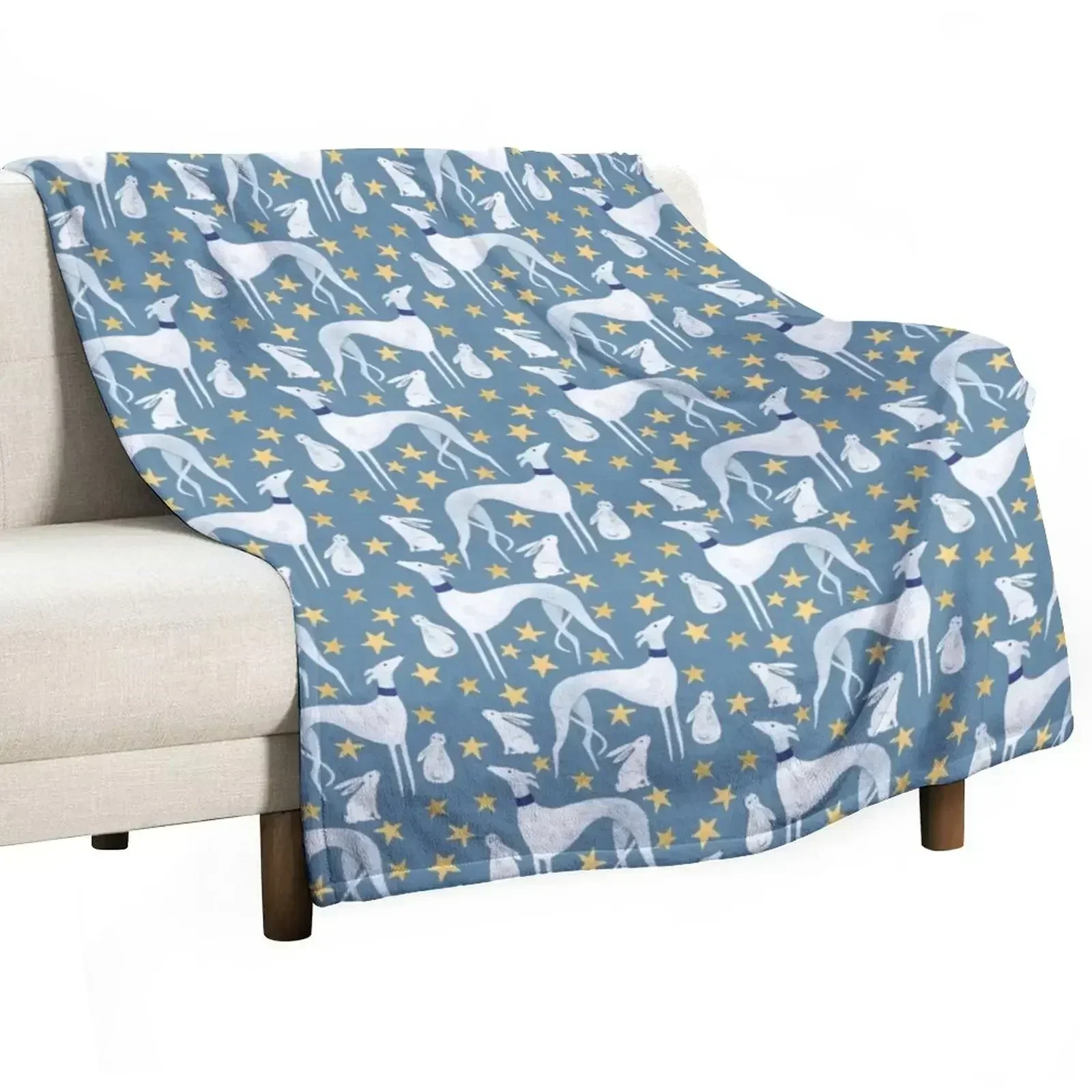 Galgo, hare and stars Throw Blanket Fashion Sofas Luxury Thicken funny gift for winter Vintage halloween Blankets