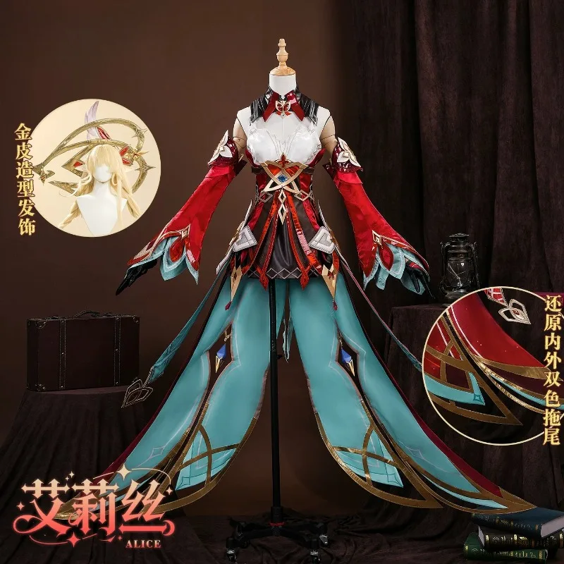 Game Genshin Impact Alice Cosplay Costume Witch Klee's Mother Dress Uniform Set Women Halloween Carnival Party Roleplay Outfit