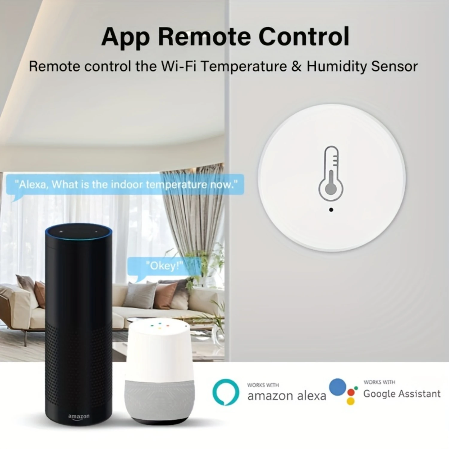 El sensor de temperatura y humedad ZigBee funciona con el control en tiempo real de la aplicación Alexa Smart Life