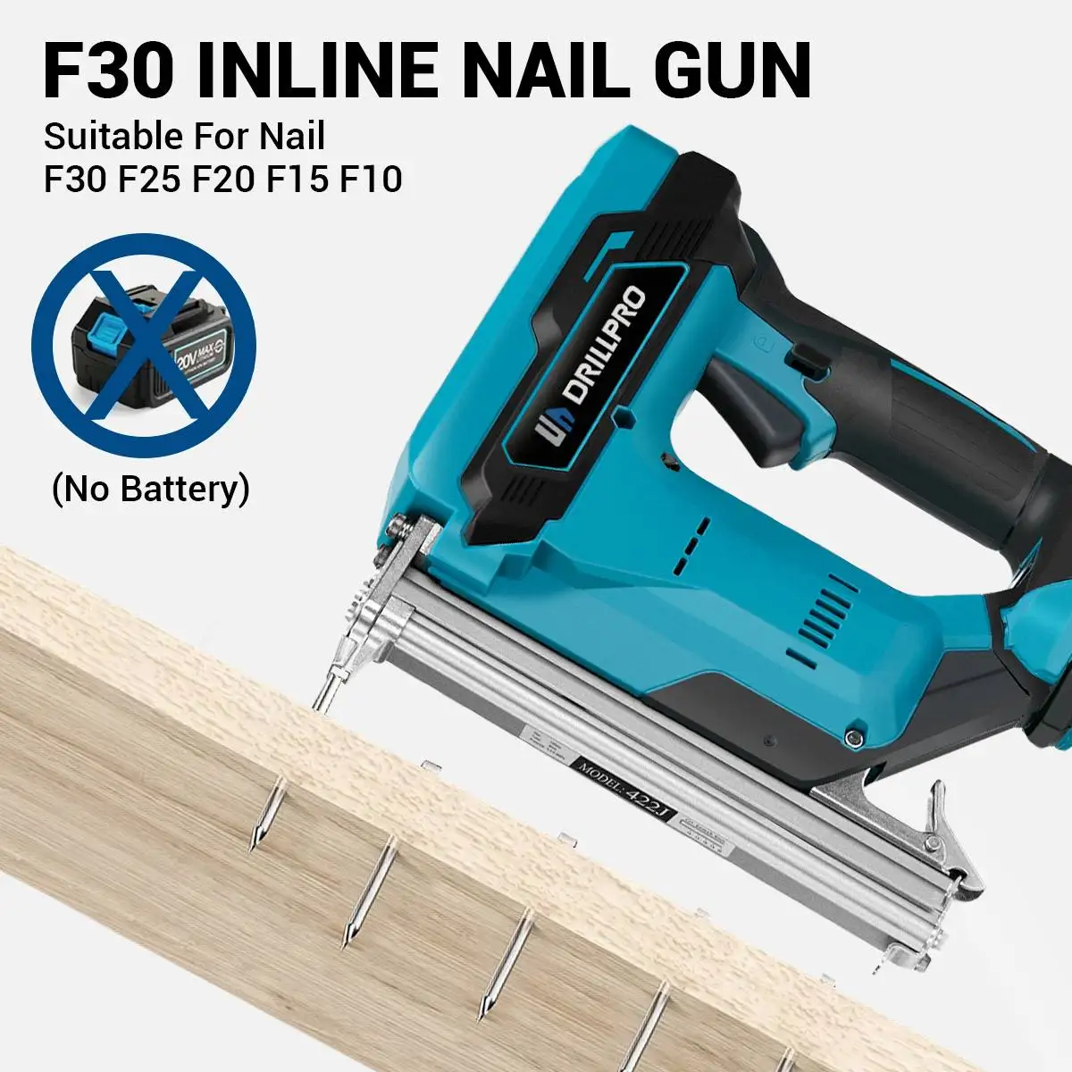Imagem -04 - Straight u Staples Electric Nail Gun Grampeador sem Fio sem Escova Ferramentas Elétricas para Madeira para Makita Bateria 18v Drillpro-f30