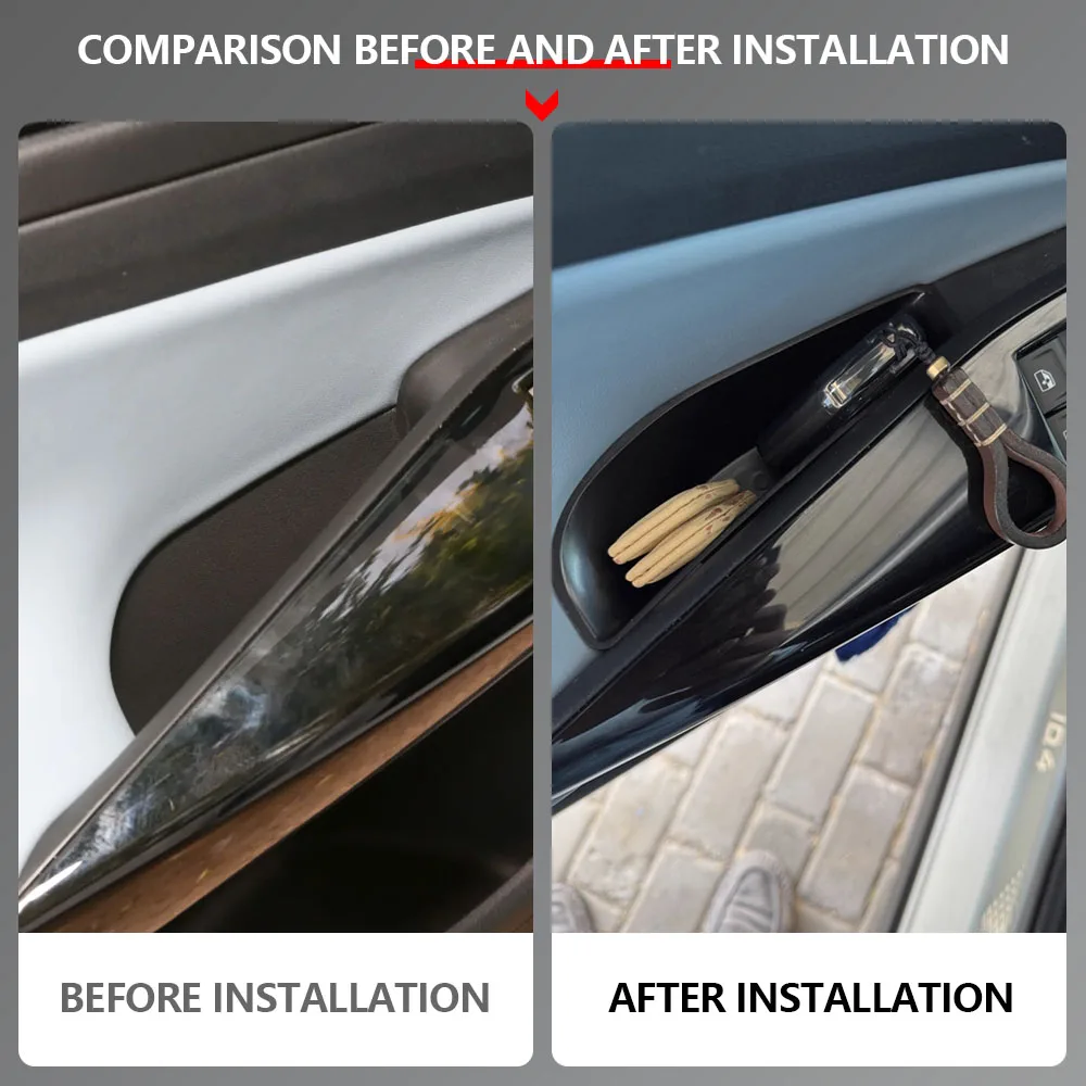 منظمو تخزين الباب الخلفي الأمامي لسيارة Volkswagen VW ID.4 2021-2023 صندوق تخزين مسند الذراع للباب ملحقات داخلية #6