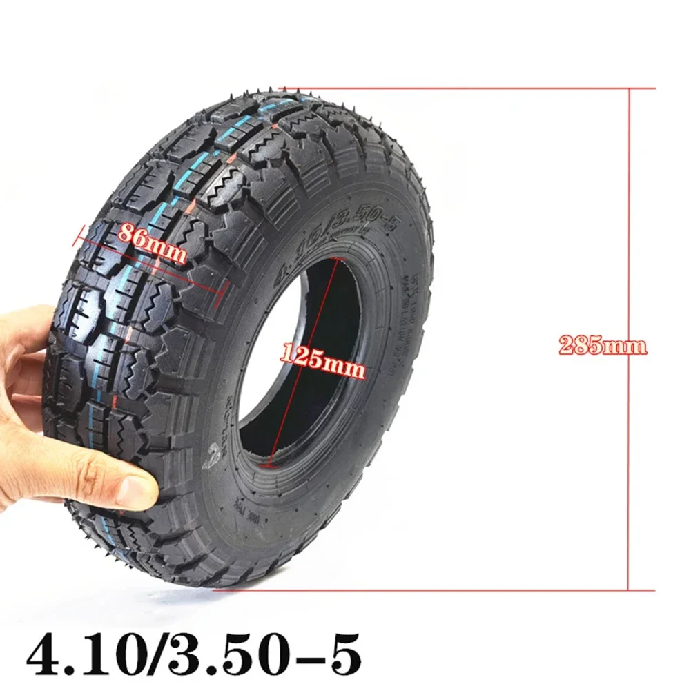 

POTEA 12 Inch Tubeless Tire Wheel Tyres 4.10 / 3.50-5 Thickened Tyre For Go-Kart 47/49CC Electric Scooter Wheelbarrow Micro Til