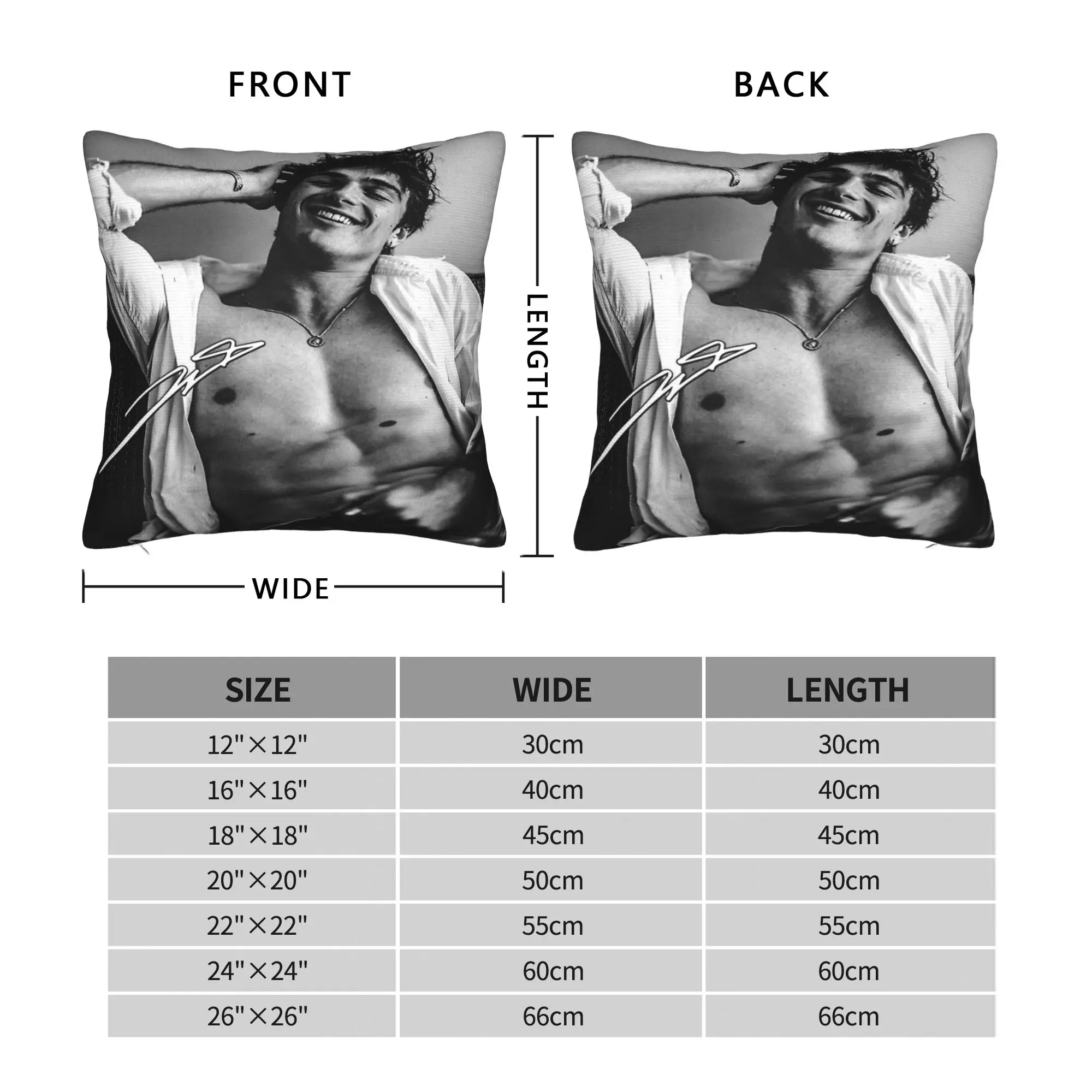 Vintage Jacob Elordi Australian Actor Pillow Cover Novelty Pillow Case For Chair Sofa Home Decor Comfy Pillowcases Birthday Gift