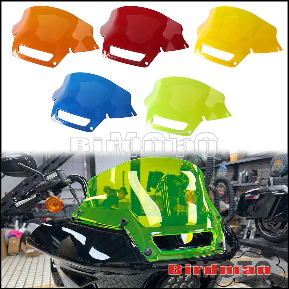Parabrezza Multicolore per Moto, Deflettore Vento per Harley Softail Low Rider ST FXLRST 117 22-26 EI Diablo FXRST 117 22-24