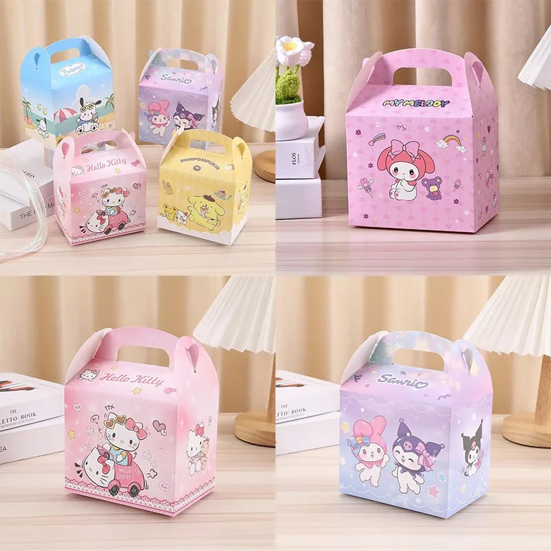 

4pcs Sanrio Hello Kitty Children's Birthday Party Candy Box Anime Characters Boys Girls Holiday Cute Gift Packaging Handheld Box
