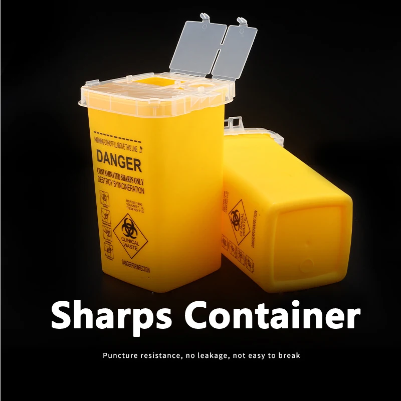 Tattoo Collection Bucket 1L Plastic Tattoo Sharps Bin Waste Box Disposable Needle Tips Recycling Peramemt Makeup Accessories