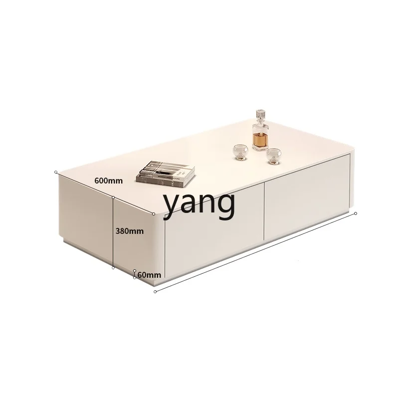 

LXL TV Cabinet Floor Living Room Home Cream Style Solid Wood Coffee Table Cabinet Combination