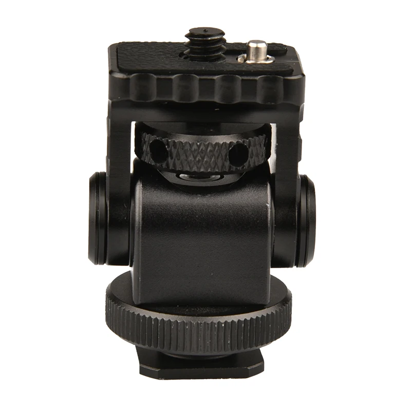 Vlogmagic-soporte giratorio e inclinable para Monitor, adaptador de zapata para micrófono, luz Led para vídeo