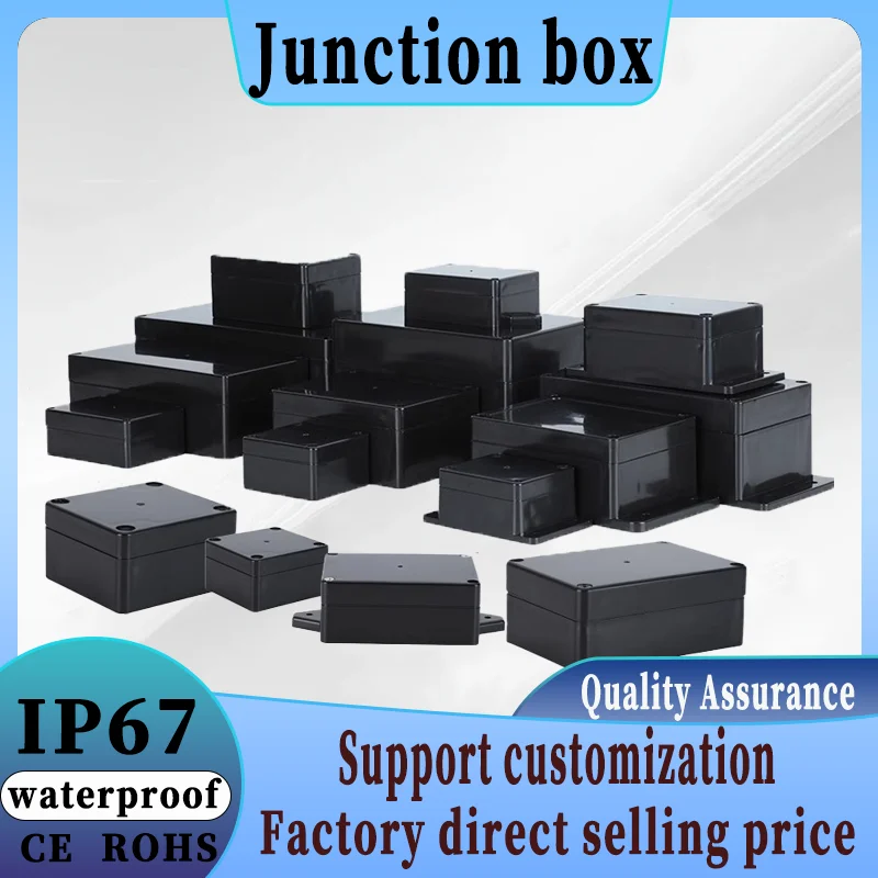 

ABS Waterproof Box Housing Electronic Safe Case Plastic Boxes Black Wire Junction Box Plastic Organizer IP67 Waterproof Enclosur