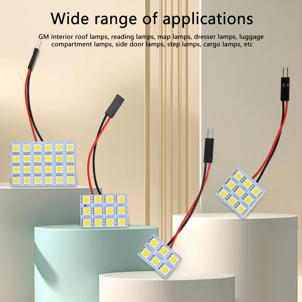 Ampoule de lecture LED pour intérieur de voiture, feston breton automatique, lampe de lecture de toit de carte, lumière de commode intérieure, DC 12V, 5050